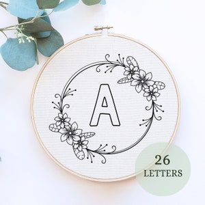 Hand Embroidery design child, Alphabet Embroidery PDF Pattern, Instant Digital Download, Letter Embroidery Design, Monogram, 26 letters