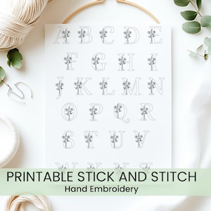 Alphabet embroidery pattern, DIY Clothes embroidery, DIY bag stick, Cap stick, cloth stick, Embroidery PDF, Stitch Embroidery, Bag stick