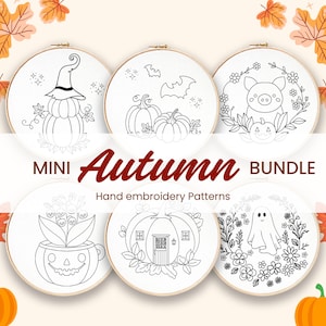EMBROIDERY BUNDLE, pumpkin, ghost Embroidery Patterns, Halloween Collection, PDF Embroidery Pattern, halloween designs, Embroidery templates