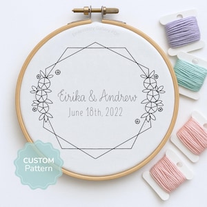 Patrón de bordado de boda personalizado: Diseño de Sr. y Sra. (Descarga en PDF)