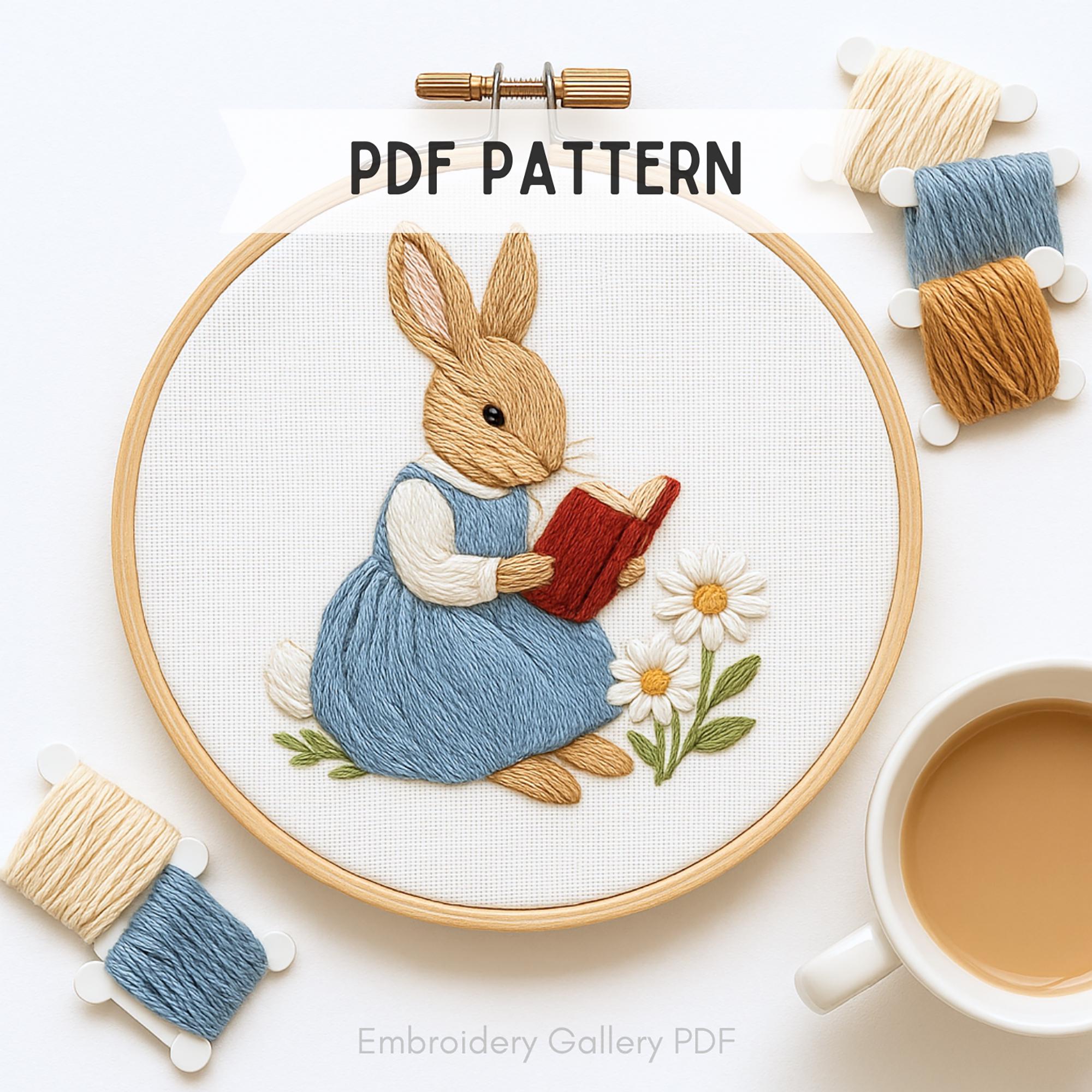 Peter Rabbit Applique Pattern Peter Rabbit Embroidery Pattern, Storybook Bunny DIY Hoop Art (PDF ...