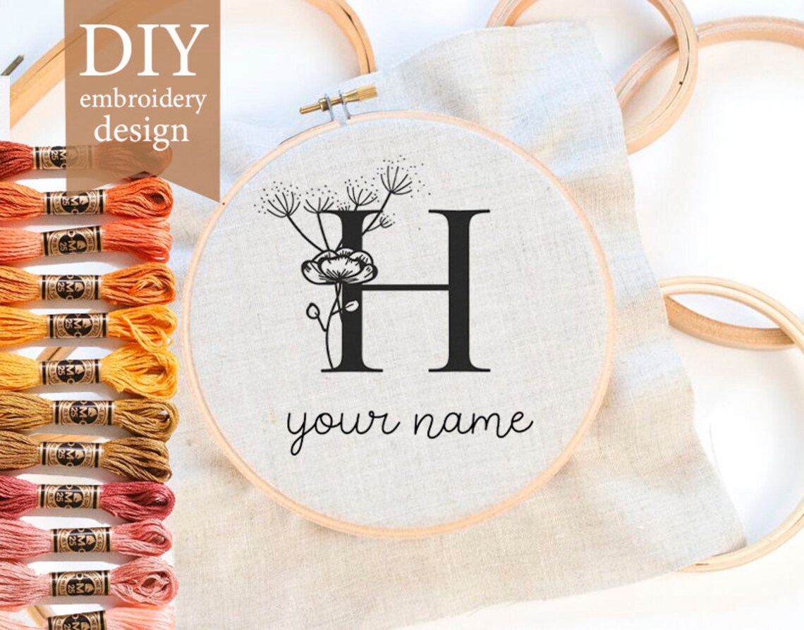 Custom Hand embroidery Floral Embroidery Pattern Name | Etsy