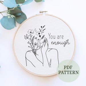 Wildflowers embroidery pattern, Plant Lady Hand Embroidery Pattern, Easy Digital PDF Download, Botanical Hand Embroidery, Beginner Hoop Art