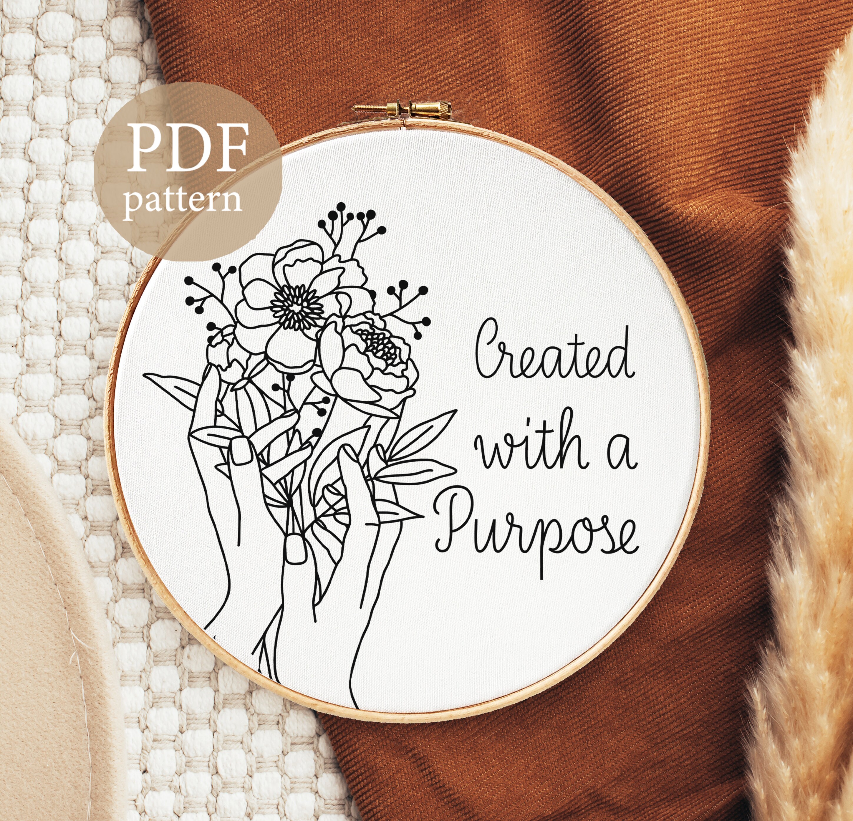 Created With a Purpose, Digital Pattern Embroidery, Stitching