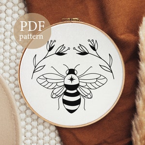 Bumble Bee Hand Embroidery Pattern PDF Instant Download Bee - Etsy