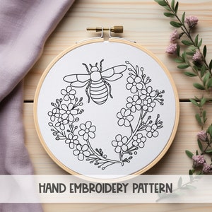 Bumble Bee Hand Embroidery Pattern, PDF Instant Download, Bee ...