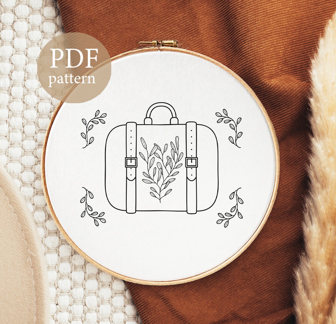 Travel Suitcases Hand Embroidery Design Luggage Embroidery Etsy