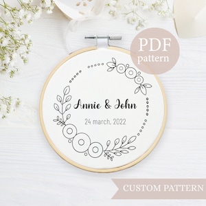 Wedding Letter Hand Embroidery Pattern | Beginner/Intermediate Embroidery Pattern | Modern Embroidery Pattern | Anniversary Embroidery PDF