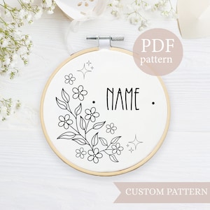 Custom Name Embroidery Hoop, Embroidery Name Hoop, Hand Embroidery, Personalized gift, Baptism Name Embroidery Hoop, baby gift idea, newborn
