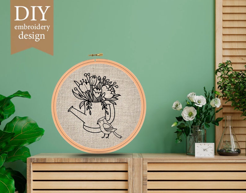 Flower Embroidery Pattern Embroidery Template Embroidery Etsy