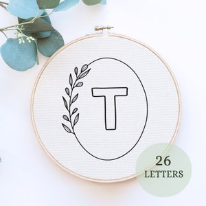 Alphabet Embroidery, Monogram Ornament, Name Embroidery Art, Embroidery Hoop Art, Initial Embroidery Art, Hand embroidery, Monogram Initial