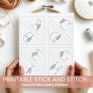 Könnte beinhalten: Ein weißes, bedruckbares Stickmuster mit den Buchstaben A, B, C, F, G und H, jeweils mit einer Hummer-Illustration. Der Text "PRINTABLE STICK AND STITCH Hand Embroidery Pattern" ist unten abgebildet.