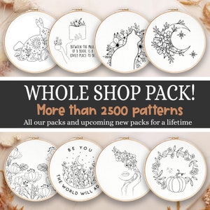 Now 2500 patterns, MEGA OFFER LIFETIME embroidery patterns,present and futur includes,Super Bundle pack,Access lifetime, 6 sizes each design