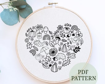 Pumpkin Hand embroidery pattern, Embroidery pattern, Autumn Embroidery designs, Beginner embroidery pattern, Halloween pumpkin pdf pattern