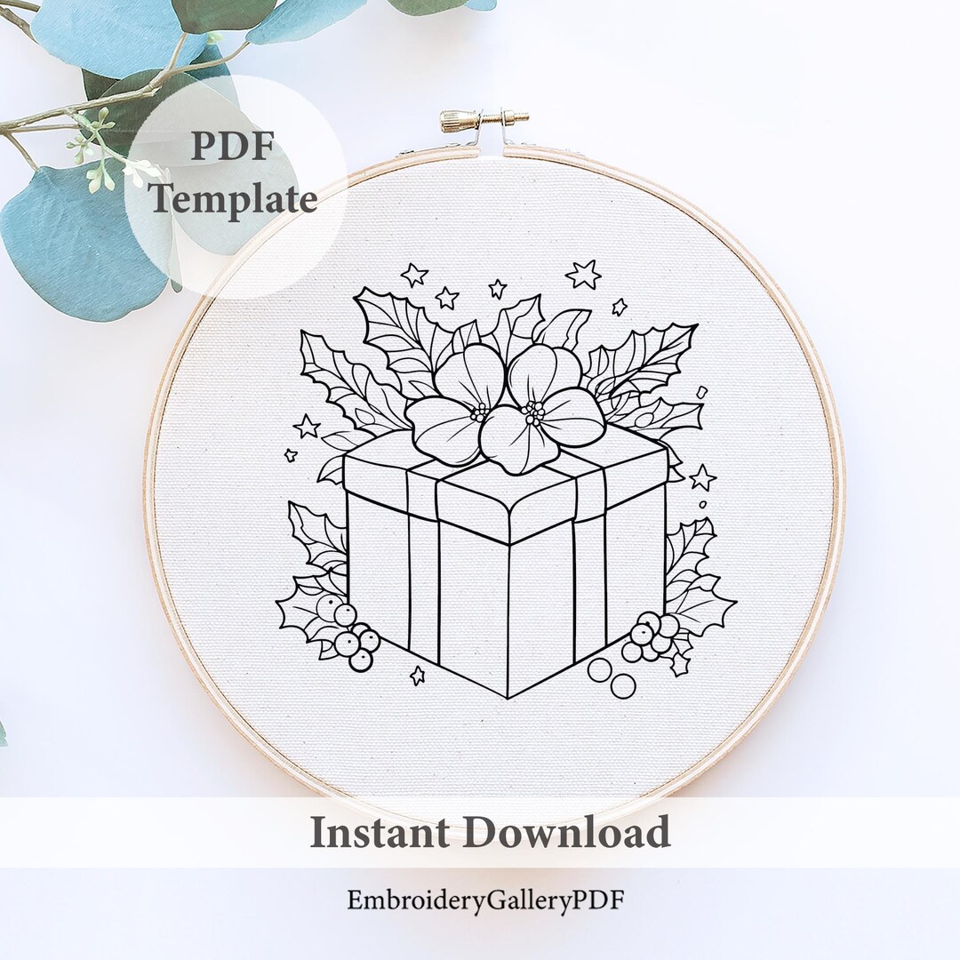 Christmas Hand Embroidery, PDF Pattern Template, Gift Digital Stitching ...
