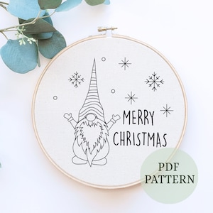 DIY Craft , Hand Embroidery, Merry Christmas Snowman, Christmas Gift Decoration ,DIY Floral, Needlepoint Hoop , Wall Art Kit , Gift for her