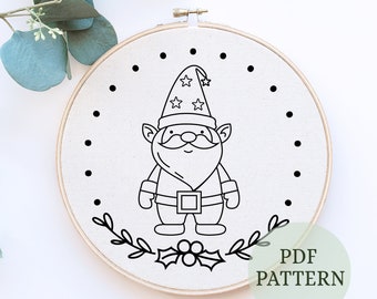 Gnome Embroidery, Winter Embroidery, Christmas Digital Download, Christmas Embroidery, Easy Embroidery, DIY embroidery, Creative embroidery