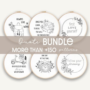 Embroidery Bundle , Hand Embroidery Patterns, Quotes and Words Collection, PDF Embroidery Pattern, Beginner Pattern, Digital PDF