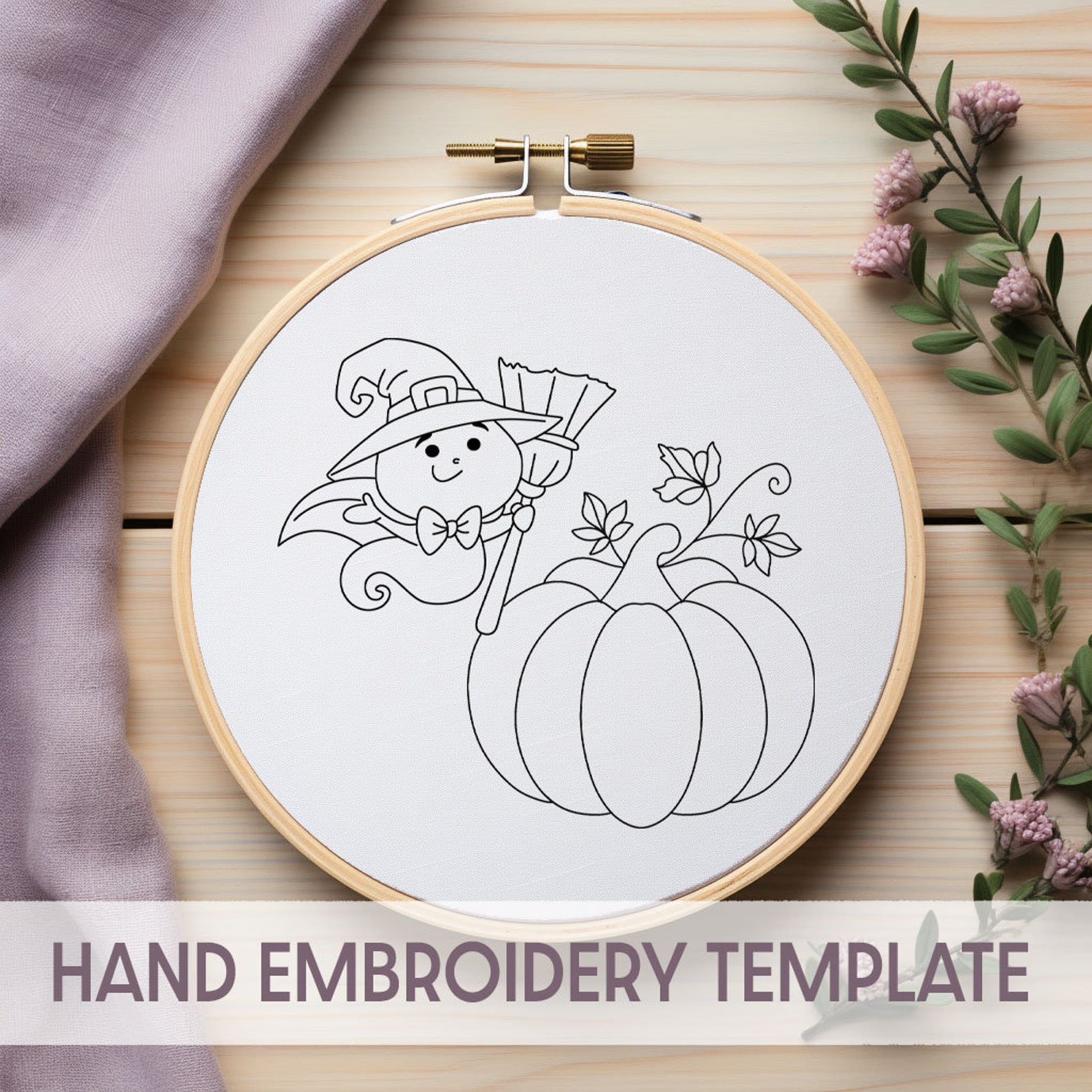 Pumpkin Hand Embroidery Pattern: Autumn Halloween Design (PDF Pattern ...