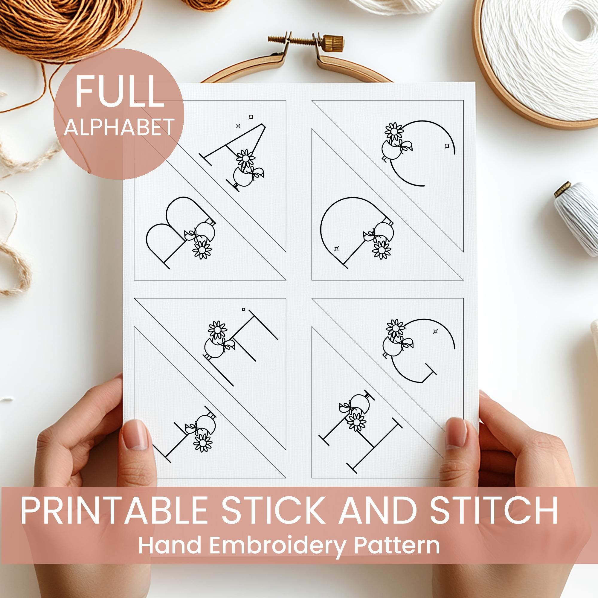Alphabet Hand Embroidery Pattern: Baby Sweater Stick and Stitch (PDF ...