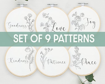 Fruits of the Spirit Hand Embroidery Pattern: Christian Decor (Digital Download)