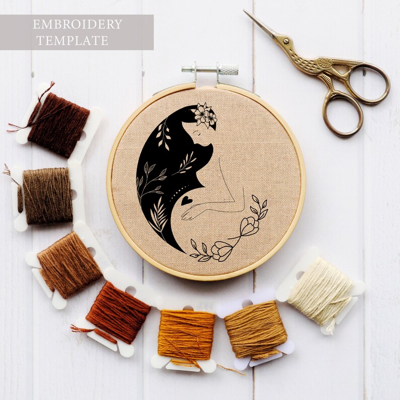 Pregnant woman hand embroidery nwcvq pdf pregnancy hand  etsy Pregnant woman hand embroidery nwcvq pdf pregnancy hand  etsy