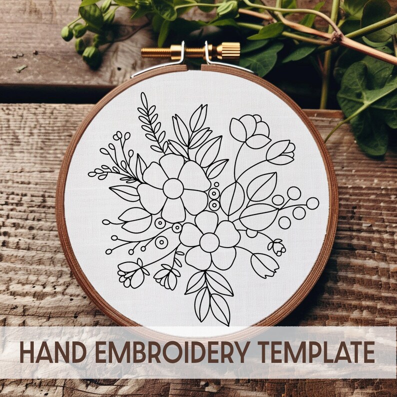Floral Bouquet Embroidery Pattern: Vintage Flower Design (PDF Pattern ...