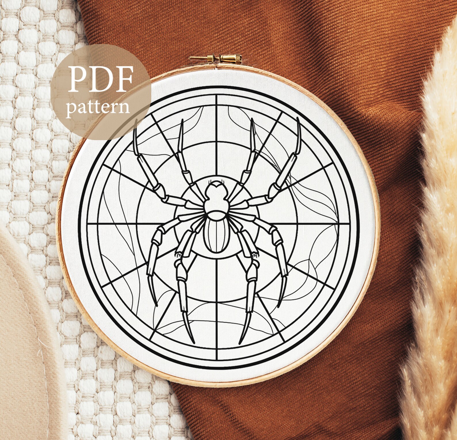 Spider Embroidery Pattern, Simple Hand Embroidery Design (PDF Pattern ...
