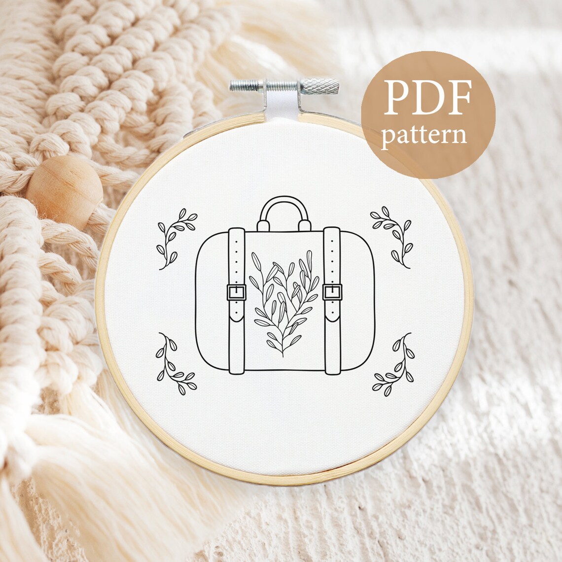 Travel Suitcases Hand Embroidery Design Luggage Embroidery Etsy