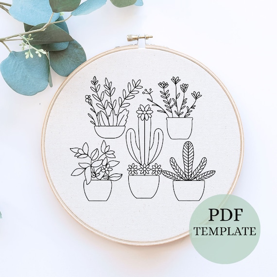 Zimmerpflanze Stickmuster: Anfnger DIY (PDF Digital Download) - Etsy.de