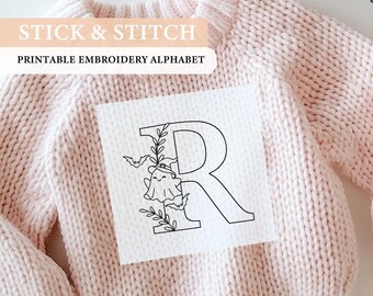 Alphabet Embroidery Pattern: Halloween Ghost Design (PDF Pattern)