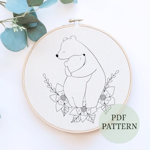 Mom Embroidery Pattern, Mother Day Embroidery, animals love Embroidery Pattern, cute animals Hand Embroidery PDF, bears love family