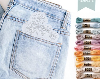 Wildflower Embroidery Pattern: DIY Clothing Decor (PDF Download)