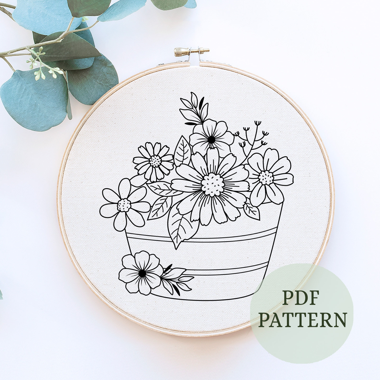 Flowers Bouquet Embroidery Pattern, Pdf Pattern, Beginner Embroidery Pattern Pdf, Flower Pattern for Beginners, Handstitched Art, Hoop Art - Etsy flowers-bouquet-embroidery-pattern-pdf-pattern-beginner-embroidery-pattern-pdf-flower-pattern-for-beginners-handstitched-art-hoop-art-etsy