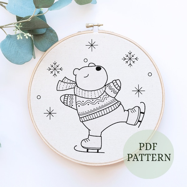 Ice Skating Bear Etsy
