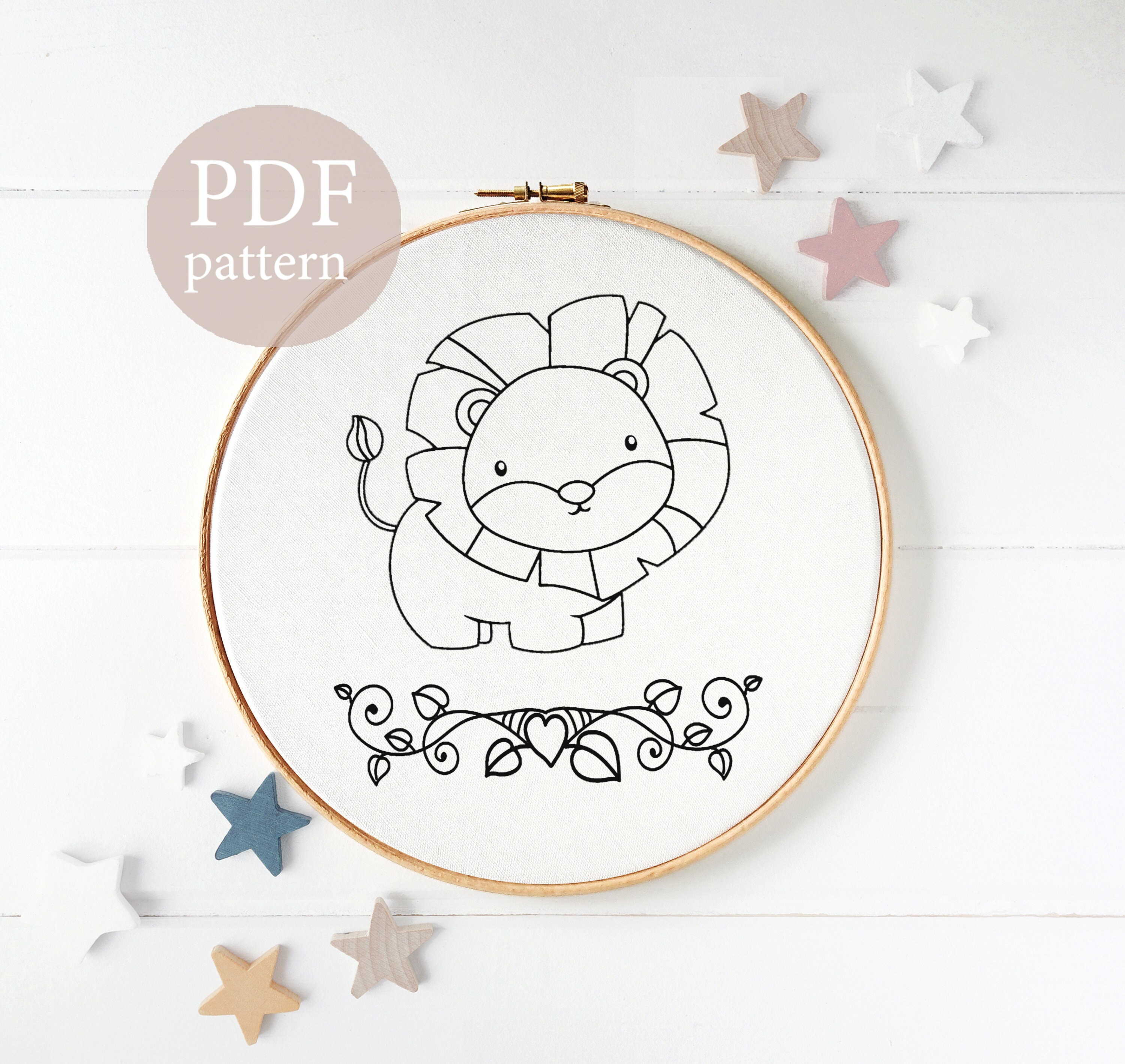 Lion Embroidery Hoop Nursery Hanging Decoration Gift Idea - Etsy Denmark