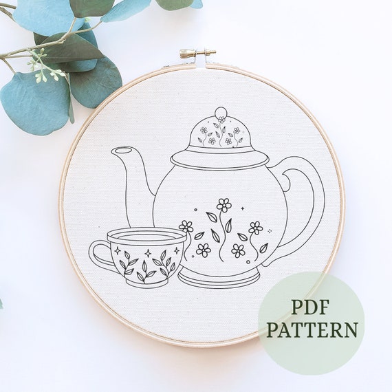 Teapot Hand-Embroidered Pin Teapot Hand-Embroidered Pin