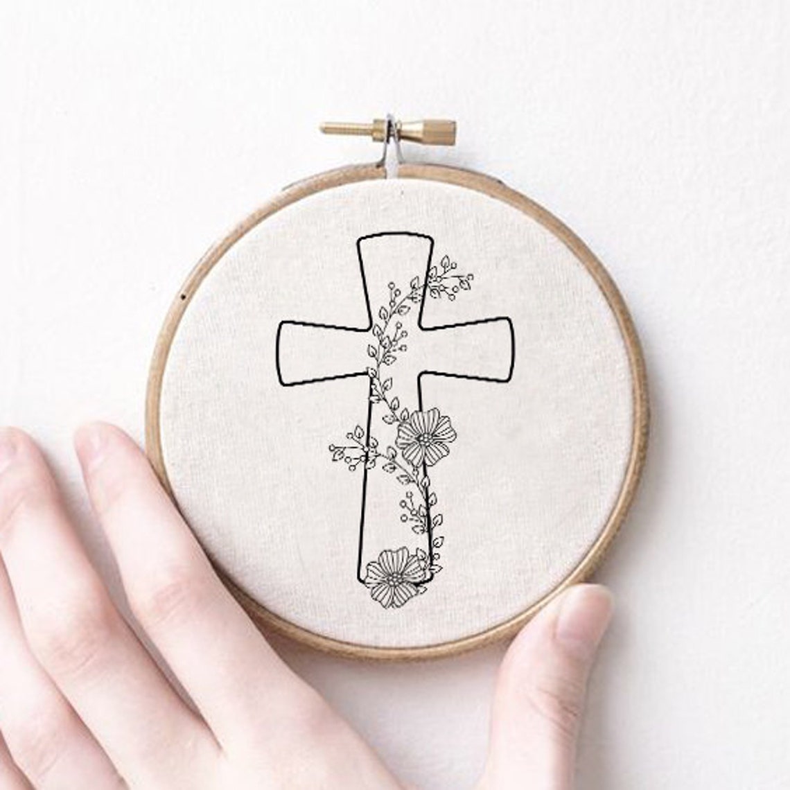 Floral Cross Embroidery Pattern: Christian DIY Wall Art (PDF Pattern ...