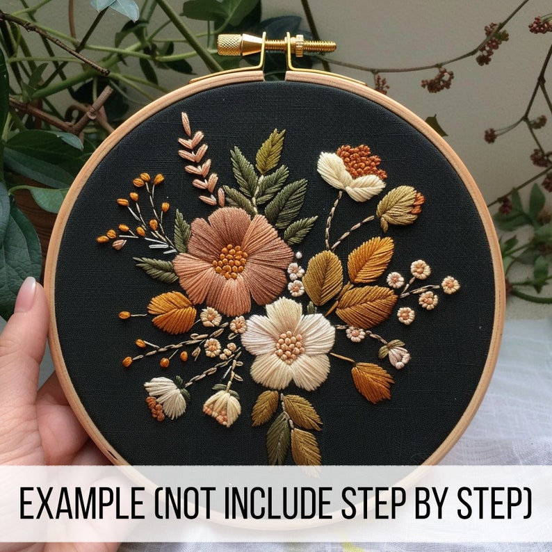 Floral Bouquet Embroidery Pattern: Vintage Flower Design (PDF Pattern ...