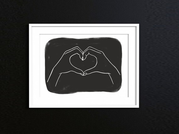 Hands wall print Line Drawing Hands Line Drawing Print Line | Etsy