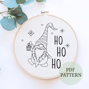 Christmas Gnomes Hand embroidery Patterns, Embroidery gnomes, Christmas gnomes, Christmas decor, hand embroidery patterns, Christmas DIY