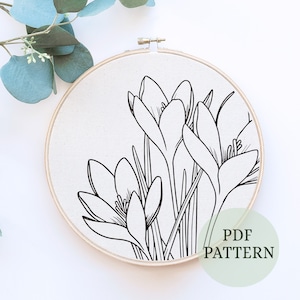 Botanical embroidery, beginner craft , paisley hoop art, modern needle set, gift from nature lovers, diy embroidery pattern,Floral Wall Art