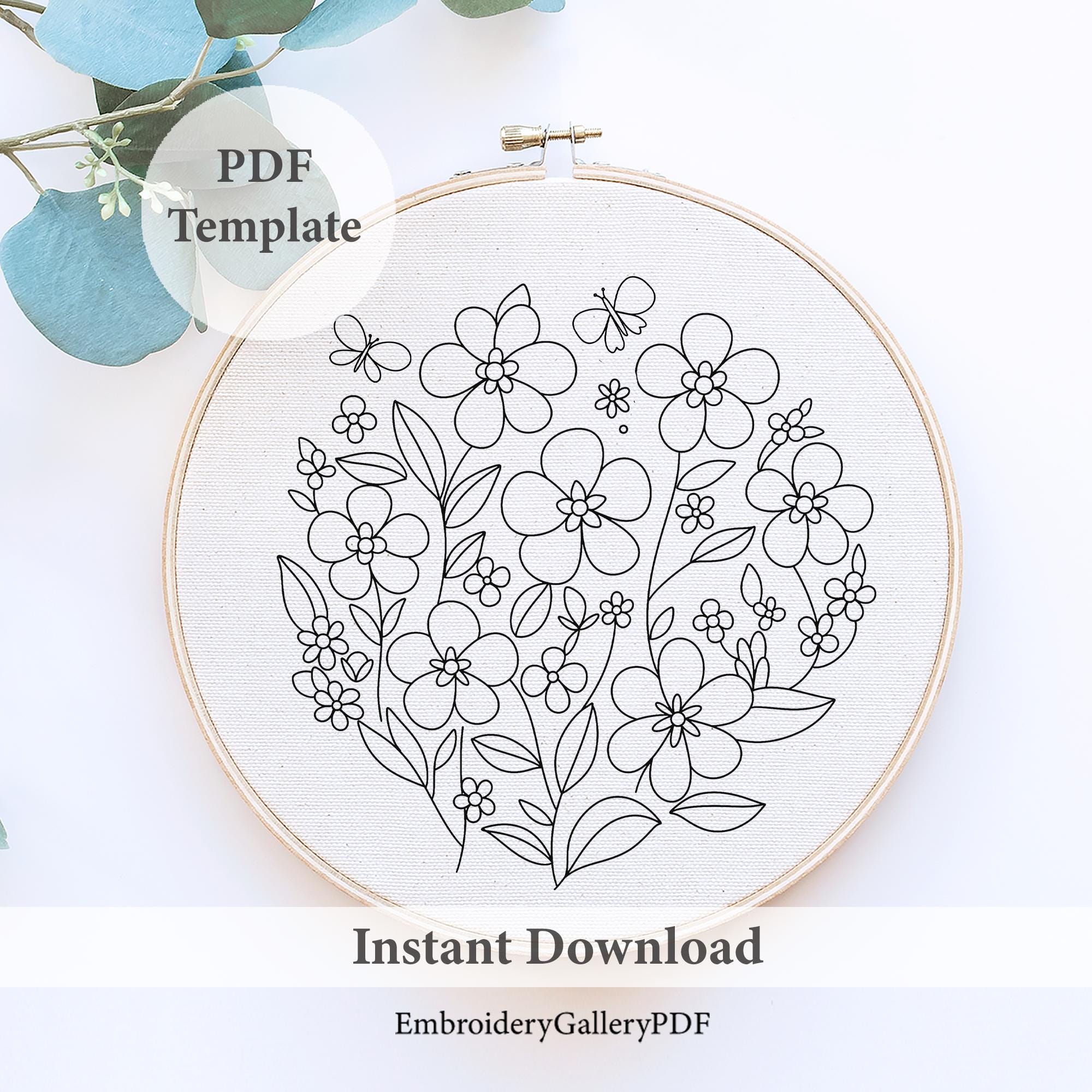 Spring Wildflower Embroidery Pattern: Floral Design (digital Download ...