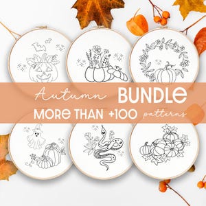 Halloween Hoop Art Wall Decoration Fall Seasonal Decor Autumn Bundle Home Decoration Spooky Cute Design Ghost Pumpkin Witch Motif Embroidery Pattern Gift Idea Handmade Keepsake Seasonal Wall Art