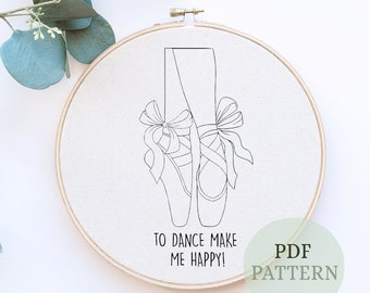 Dance make happy hand  Embroidery pattern, Simple Embroidery, Embroidery Pattern, Embroidery Pattern PDF, Digital Download, Hand-Embroidery
