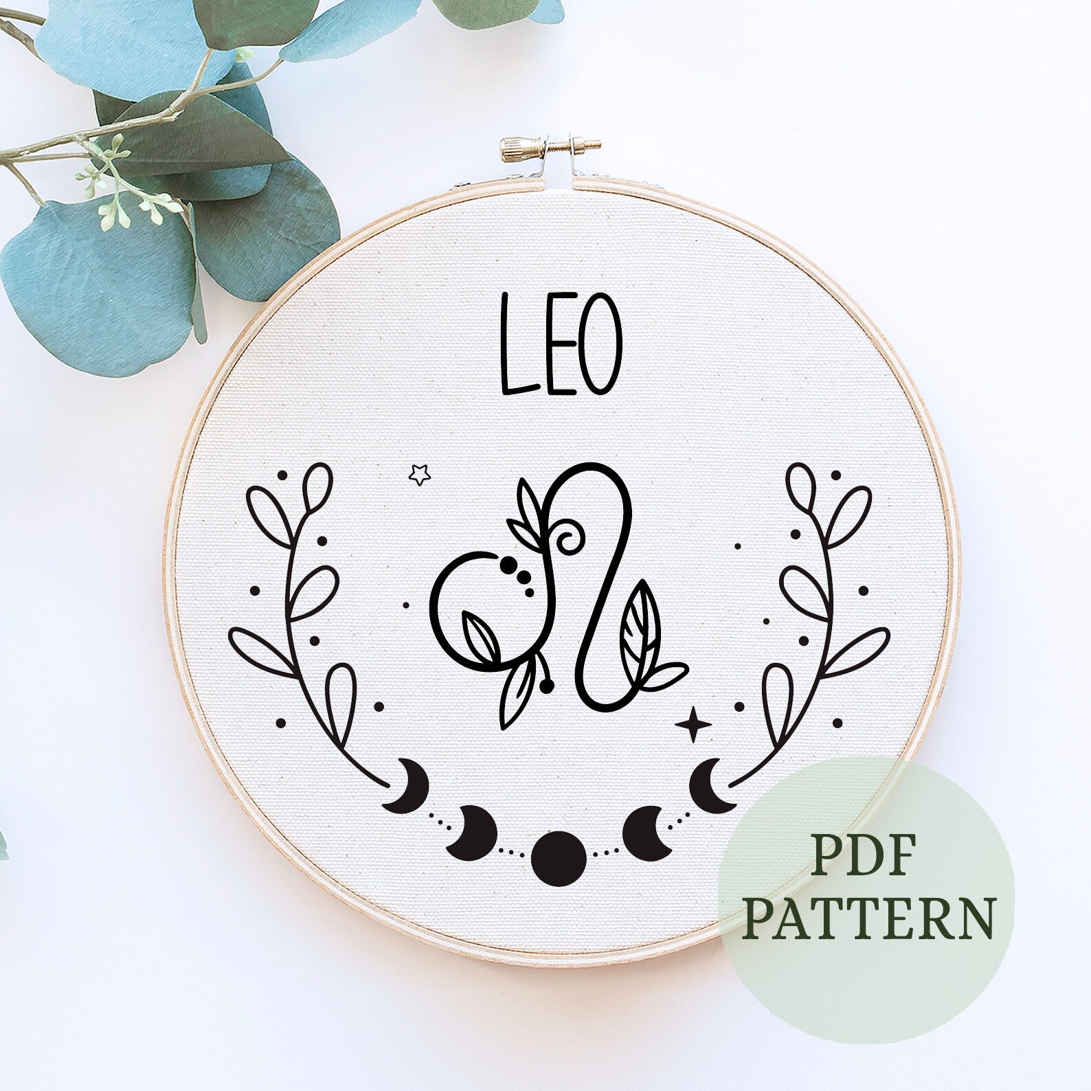 Zodiac Embroidery Pattern, Astrology Hand Embroidery Design Zodiac Embroidery Pattern, Astrology Hand Embroidery Design