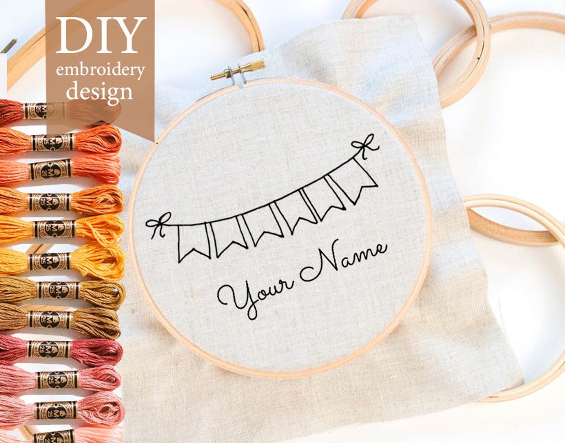 Custom Embroidery Name Embroidery Beginner Custom Name Etsy UK