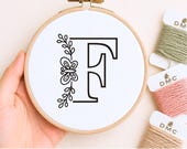 Butterfly Letter Embroidery Design: DIY Alphabet Monogram (PDF Pattern)