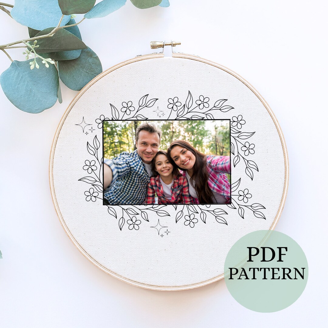 PDF Pattern, Floral Embroidery, Wedding Photo, Bridesmaid Gift, Floral ...