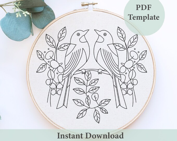 Chickadee Hand Embroidery Pattern, Chickadee Pattern, Autumn Bird ...